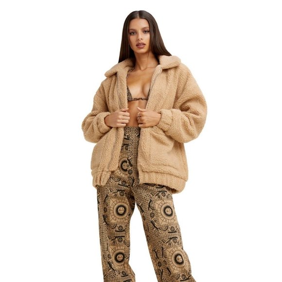 I.AM.GIA Jackets & Blazers - I.AM.GIA Pixie Oversized Coat Teddy in Caramel Cozy Casual Y2K sz XS